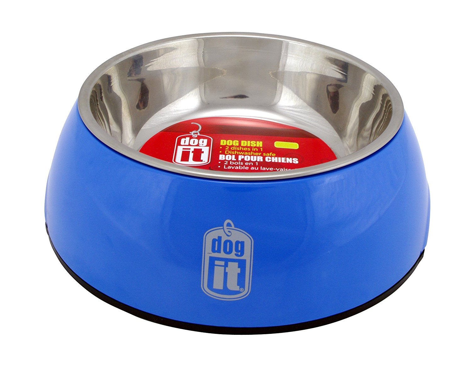 Dogit 2 in Durable Bowl with Stainless Steel Insert Large 1.6L Blue