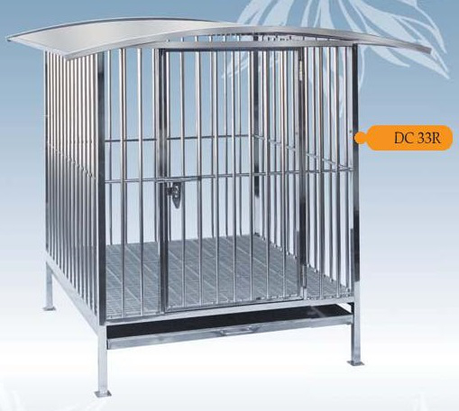 Fully Welded Stainless Steel Dog Cage DC33R with Roof