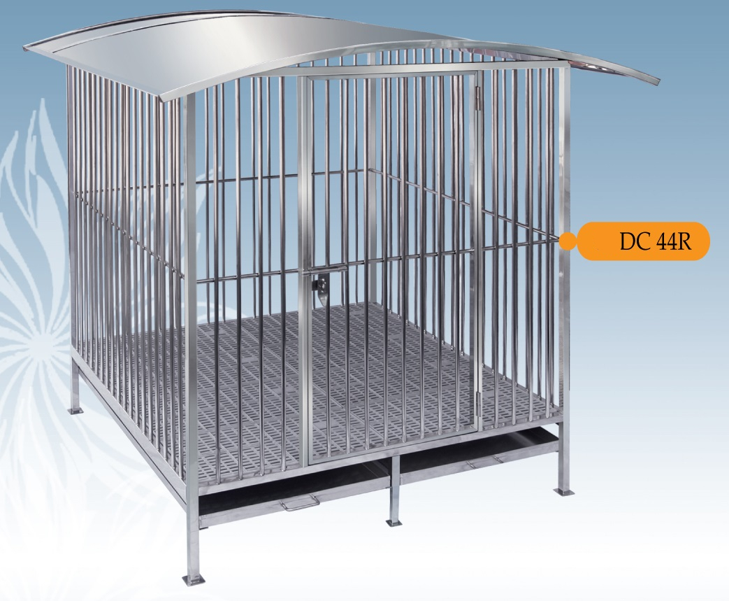 Fully Welded Stainless Steel Dog Cage DC44R with Roof