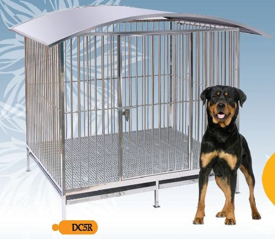 Fully Welded Stainless Steel Dog Cage DC5R with Roof