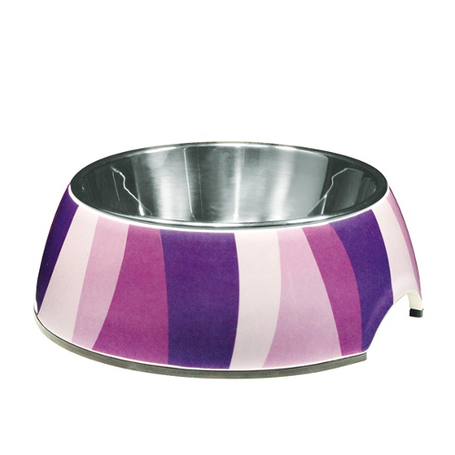 Dogit Style Bowl with Stainless Steel Insert 160ml Purple Zebra