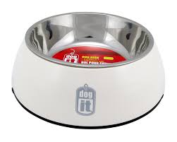 Dogit 2 in Durable Bowl with Stainless Steel Insert Large 1.6L White