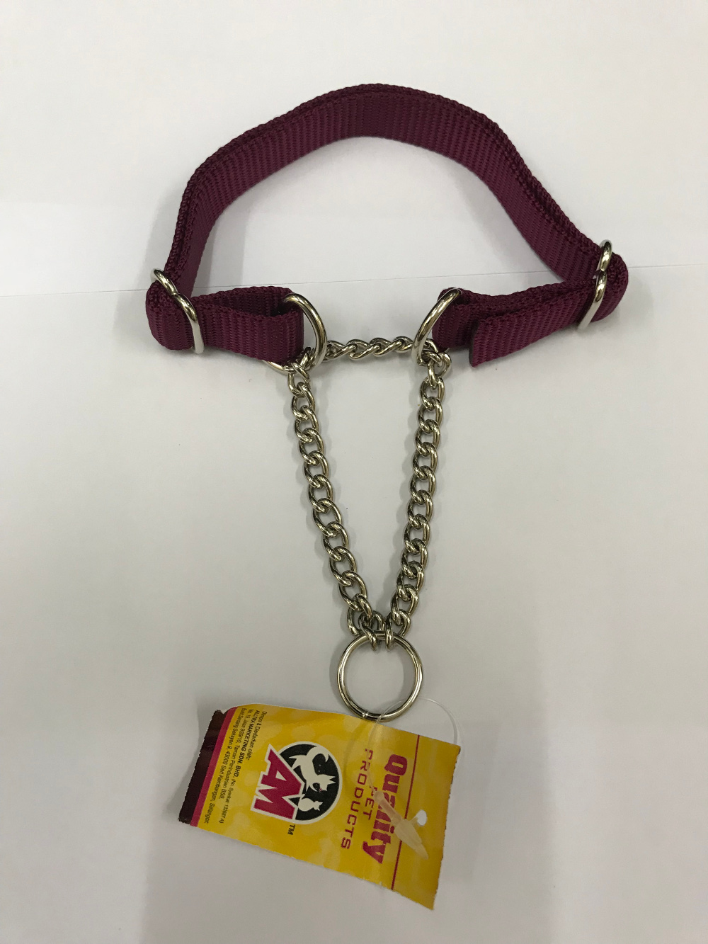 Nylon Training Chain for Medium Dog 20mm WidthÂ 14in to 22in Maroon