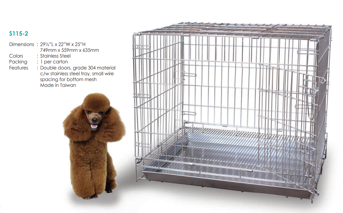 Collapsible Stainless Steel Pet Dog Cage S1152