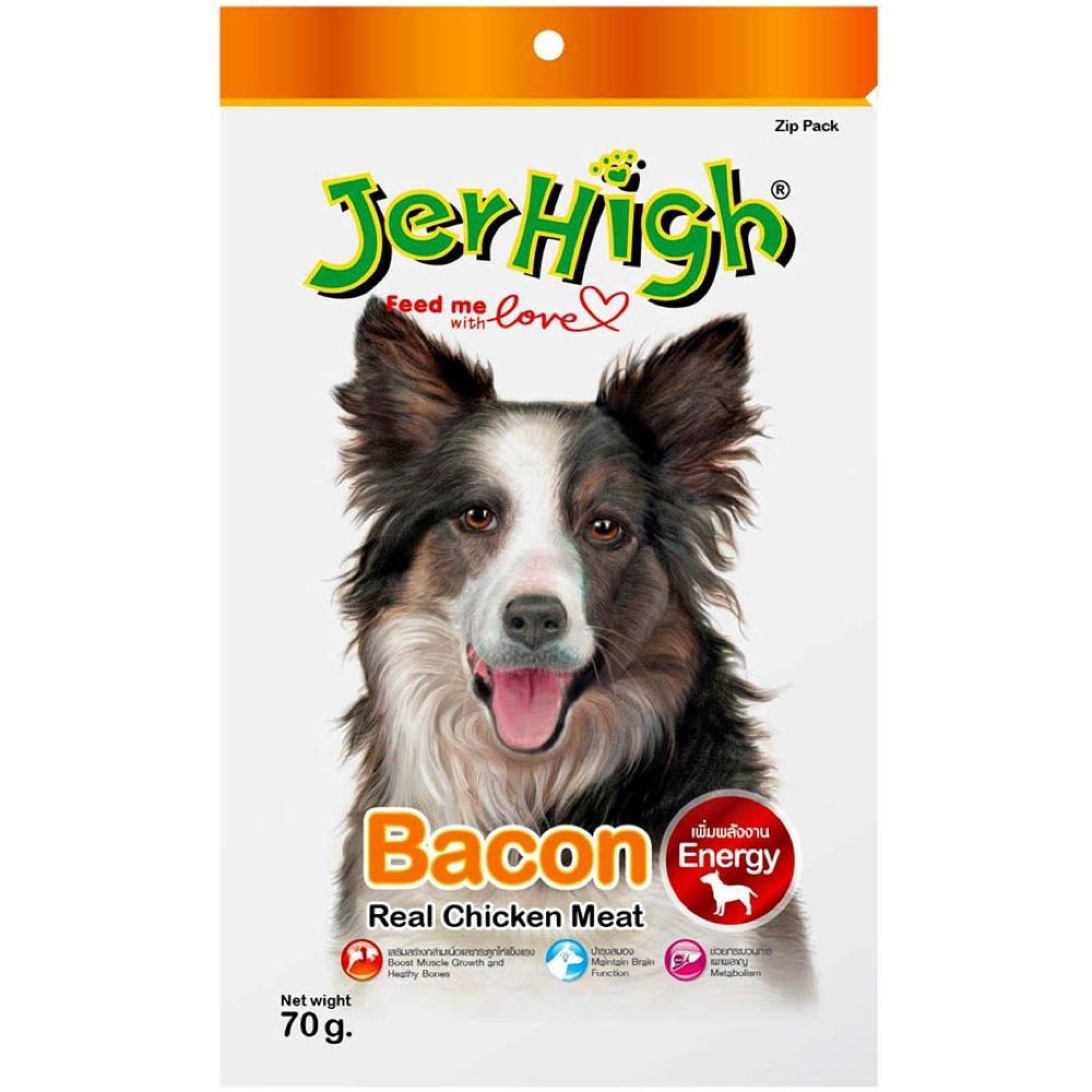 JerHigh Bacon Premium Dog Treats 70g x 12 Packs