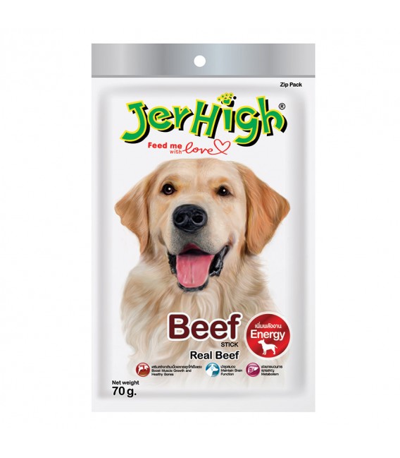 JerHigh Beef Stick Premium Dog Treats 70g 12 Packs